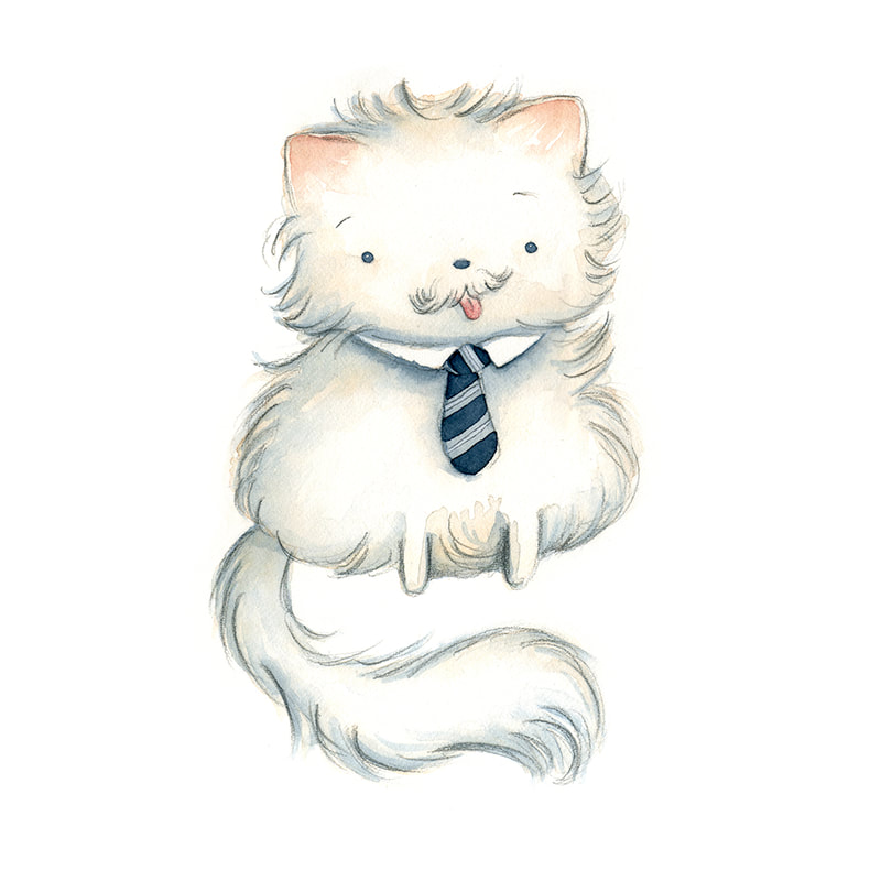 pet, portrait, einstein, funny, cute, white, cat, cat with tie, persian cat